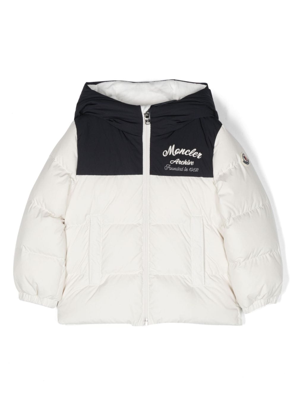 Moncler Enfant Gefütterte Jacke mit Logo-Stickerei - Weiß von Moncler Enfant