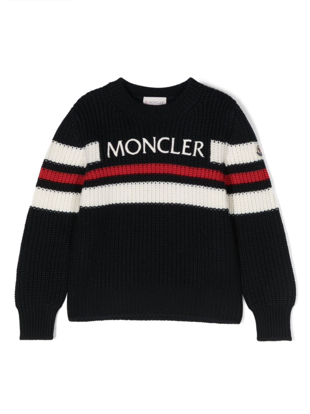 Moncler Enfant Pullover mit Intarsien-Logo - Blau von Moncler Enfant