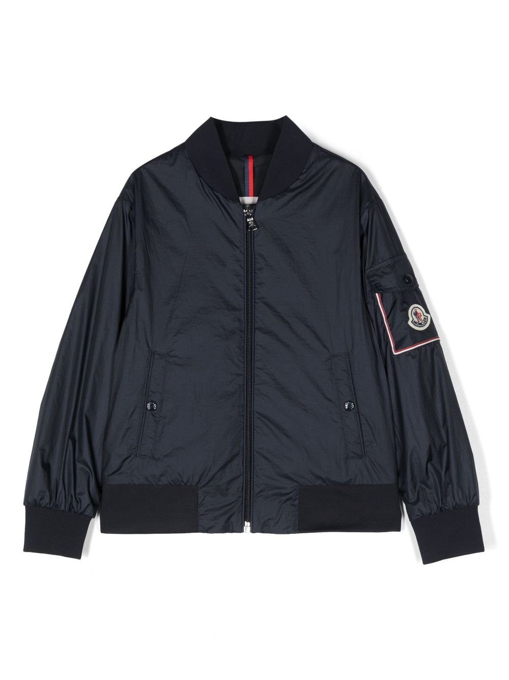 Moncler Enfant Bomberjacke mit Logo-Patch - Blau von Moncler Enfant