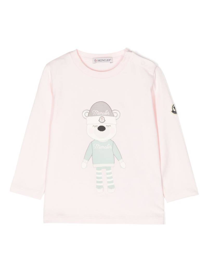 Moncler Enfant T-Shirt mit Cartoon-Print - Rosa von Moncler Enfant