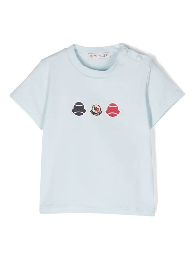 Moncler Enfant T-Shirt mit Logo-Patch - Blau von Moncler Enfant