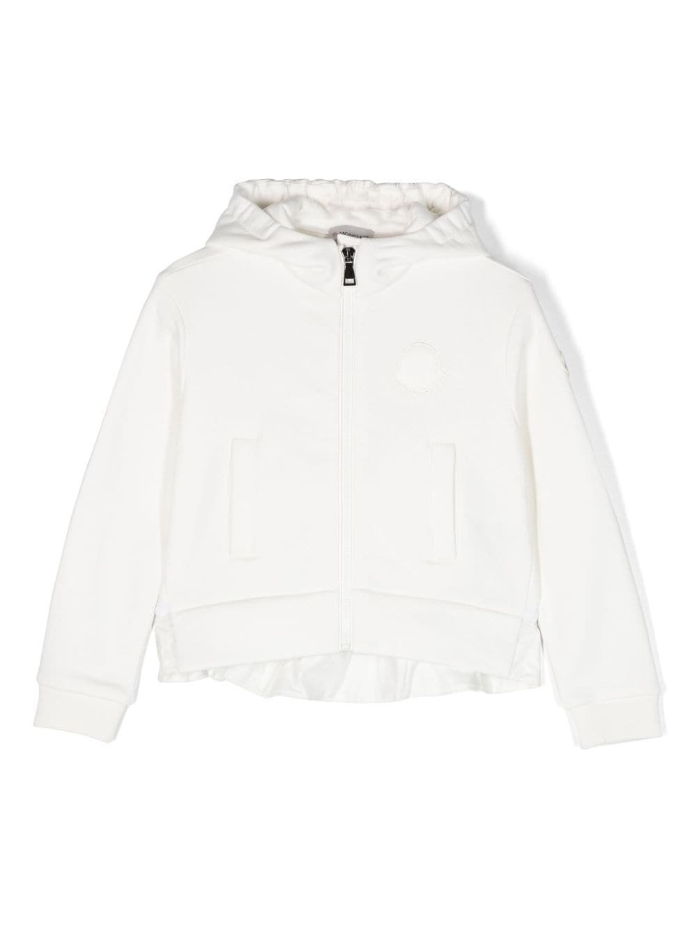 Moncler Enfant Kapuzenjacke mit Logo-Patch - Nude von Moncler Enfant