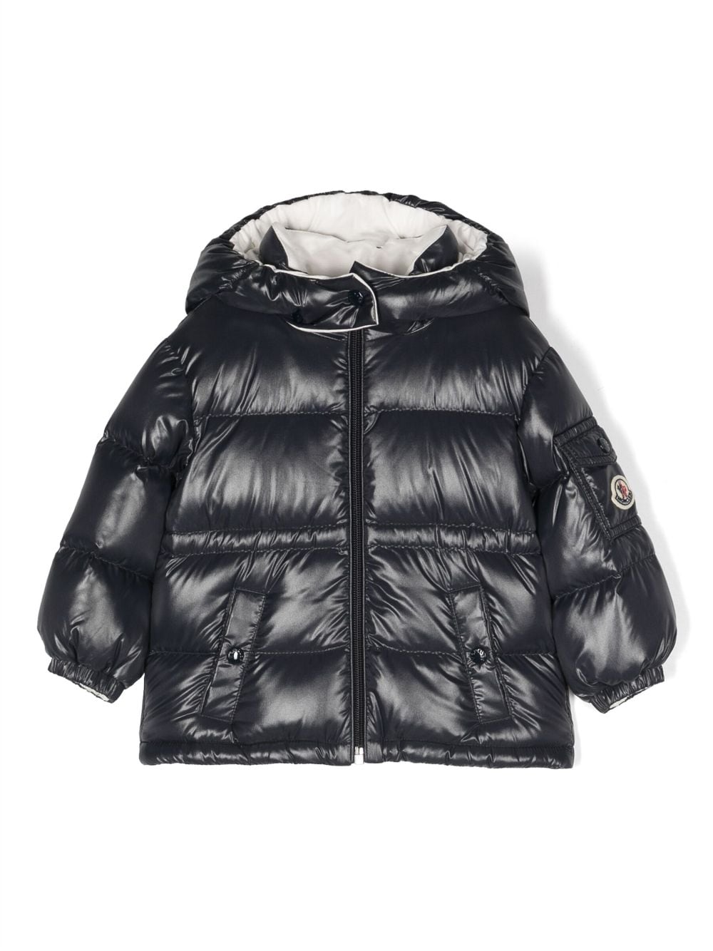 Moncler Enfant Gefütterter Mantel mit Logo-Patch - Blau von Moncler Enfant