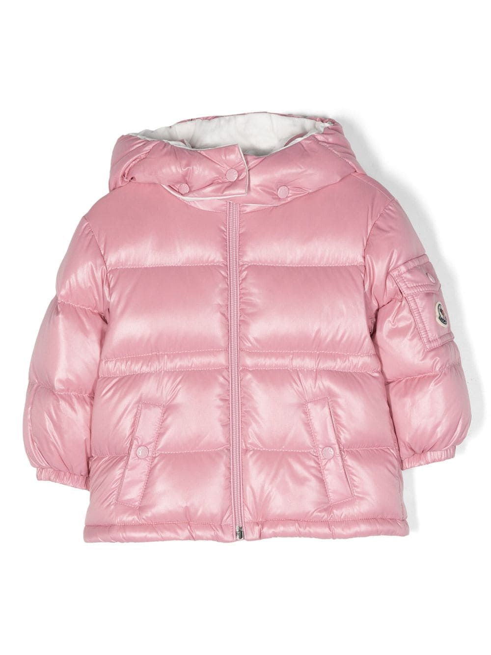 Moncler Enfant Gefütterter Mantel mit Logo-Patch - Rosa von Moncler Enfant