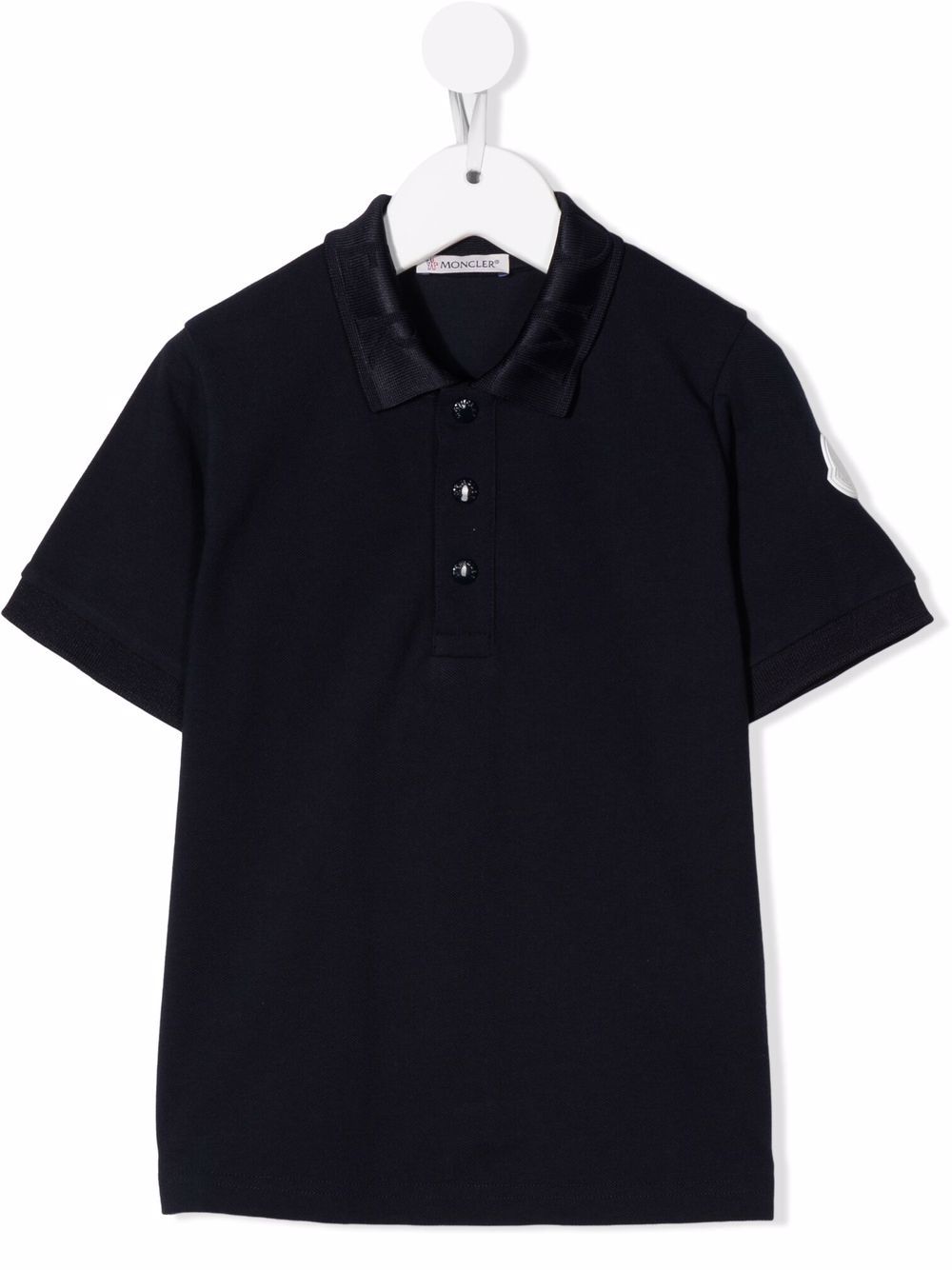 Moncler Enfant Poloshirt mit Logo-Patch - Blau von Moncler Enfant