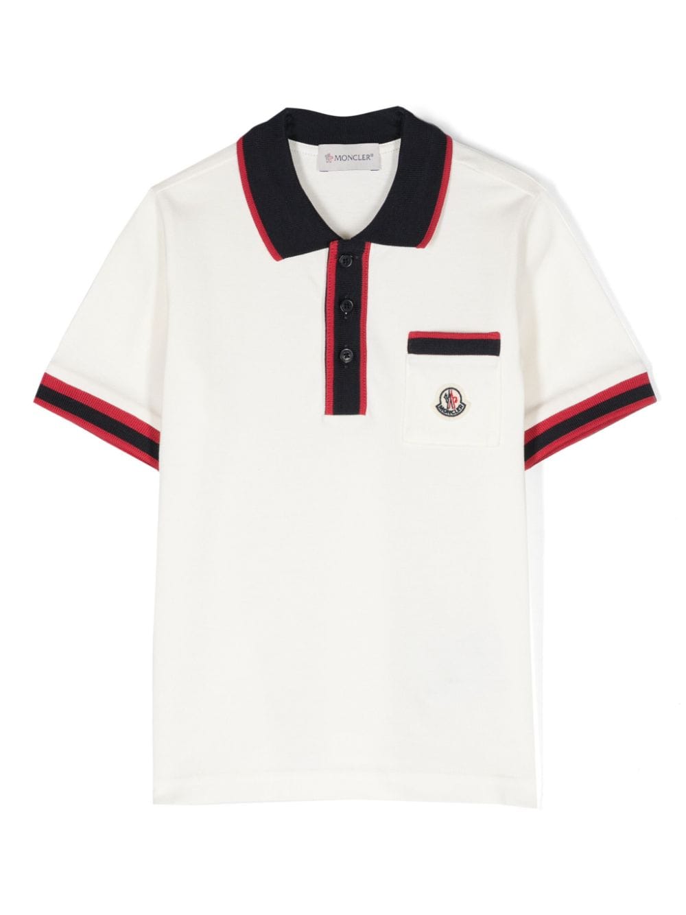 Moncler Enfant Poloshirt mit Logo-Patch - Weiß von Moncler Enfant