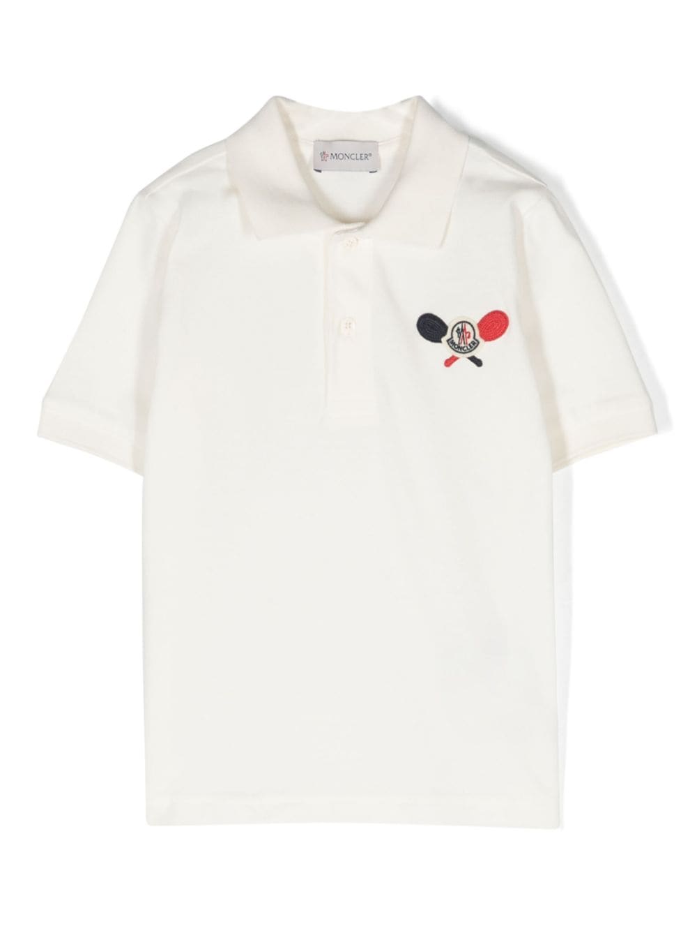 Moncler Enfant Poloshirt mit Logo-Patch - Weiß von Moncler Enfant
