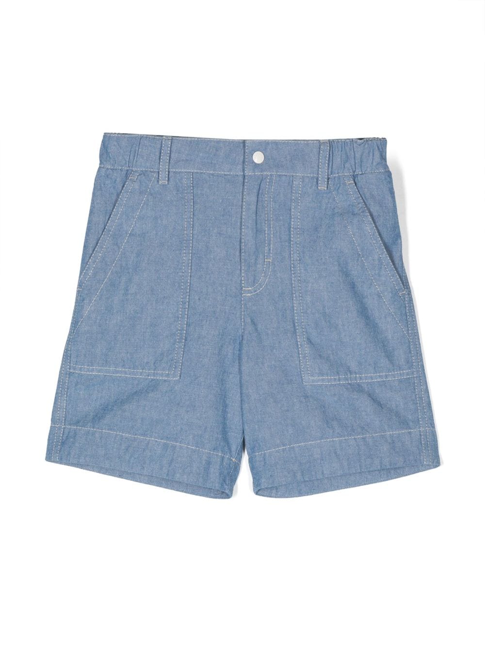 Moncler Enfant Shorts mit Logo-Patch - Blau von Moncler Enfant