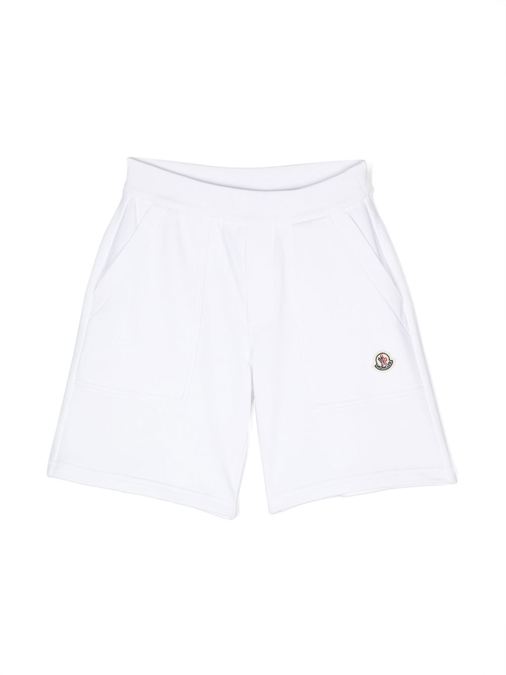 Moncler Enfant Shorts mit Logo-Patch - Weiß von Moncler Enfant