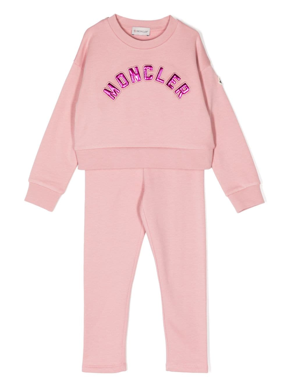 Moncler Enfant Jogginganzug mit Logo-Patch - Rosa von Moncler Enfant