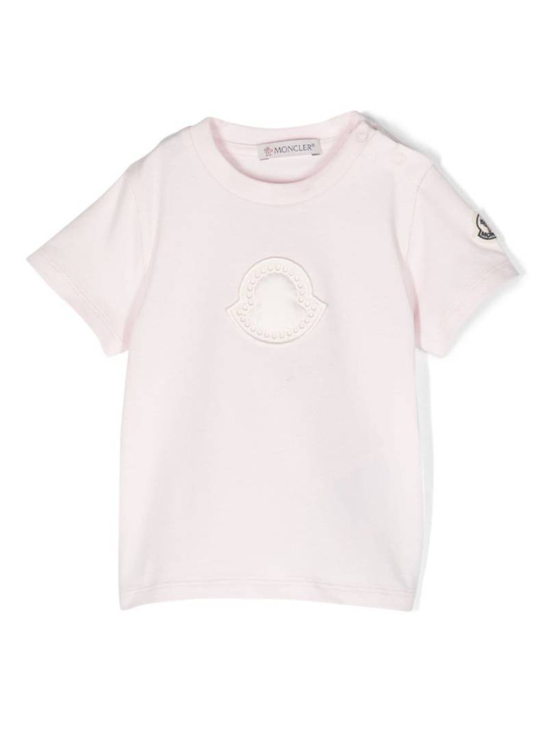 Moncler Enfant T-Shirt mit Logo-Patch - Rosa von Moncler Enfant