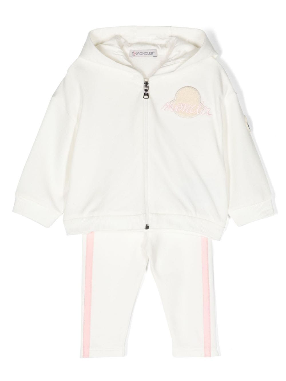 Moncler Enfant Jogginganzug mit Logo-Patch - Weiß von Moncler Enfant