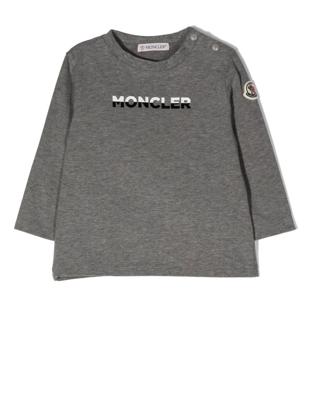 Moncler Enfant Langarmshirt mit Logo-Patch - Grau von Moncler Enfant