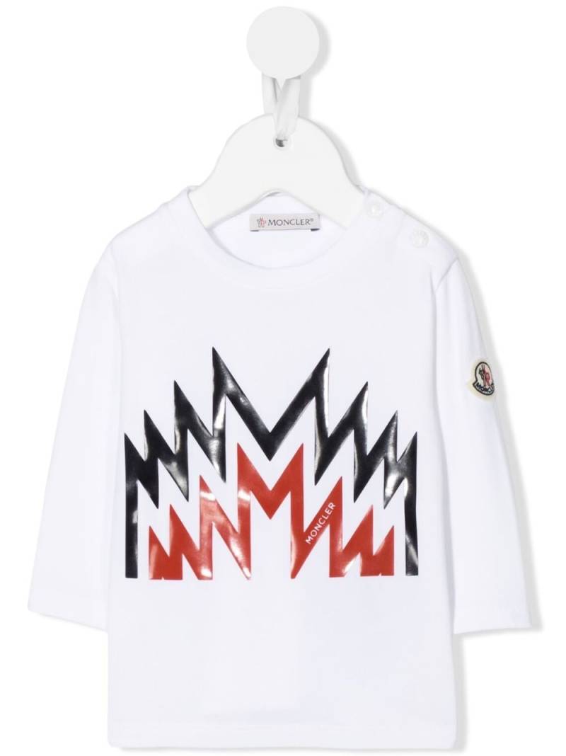 Moncler Enfant Langarmshirt mit Logo-Patch - Weiß von Moncler Enfant