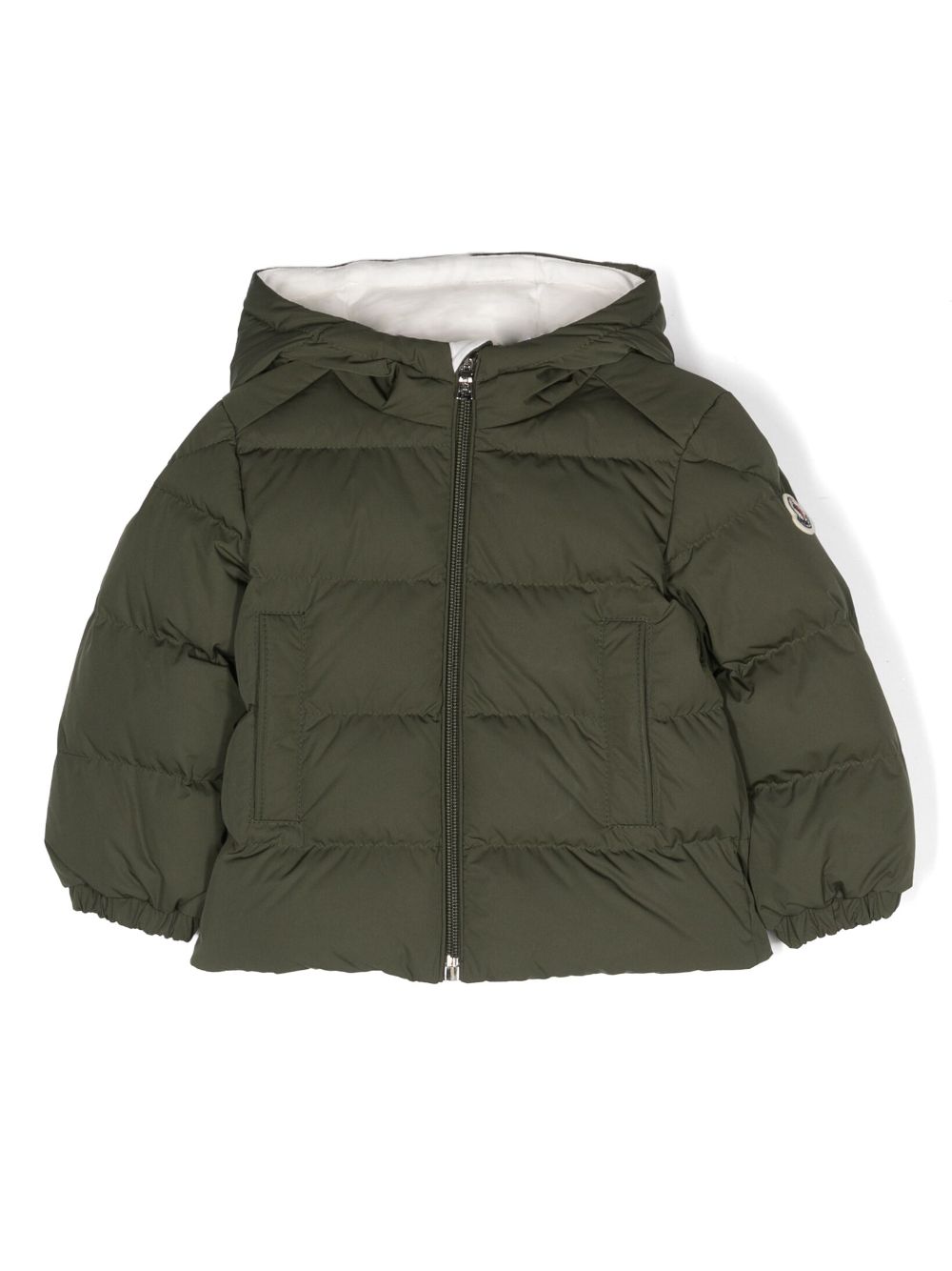 Moncler Enfant Gefütterte Jacke mit Logo-Patch - Grün von Moncler Enfant