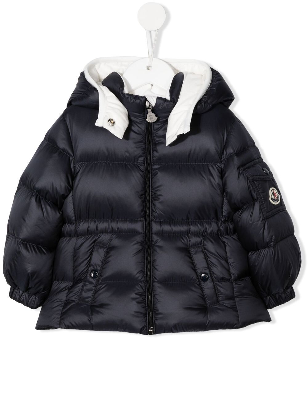 Moncler Enfant Daunenjacke mit Logo-Patch - Blau von Moncler Enfant