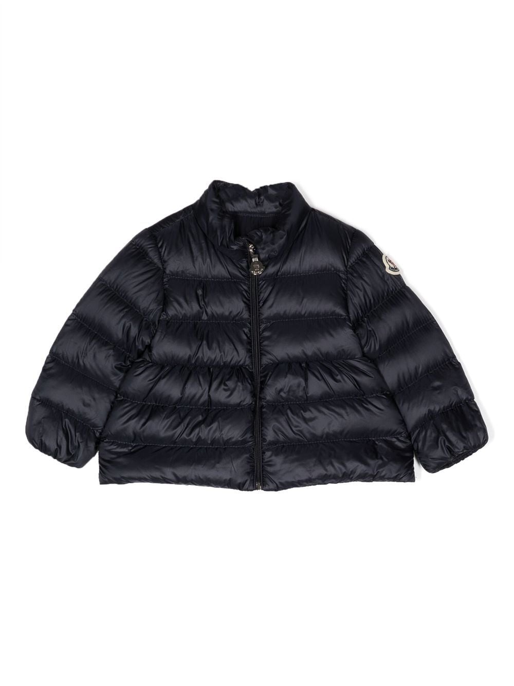 Moncler Enfant Daunenjacke mit Logo-Patch - Blau von Moncler Enfant