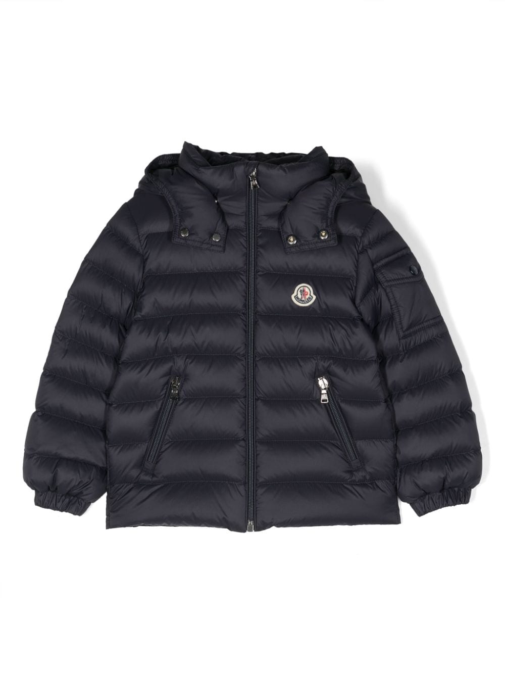 Moncler Enfant Gefütterte Kapuzenjacke mit Logo - Blau von Moncler Enfant