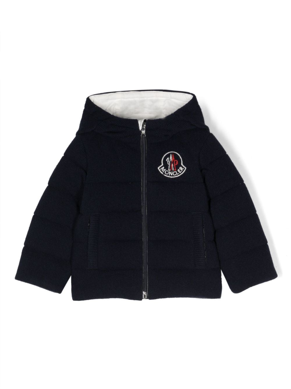 Moncler Enfant Gefütterte Jacke mit Logo-Patch - Blau von Moncler Enfant