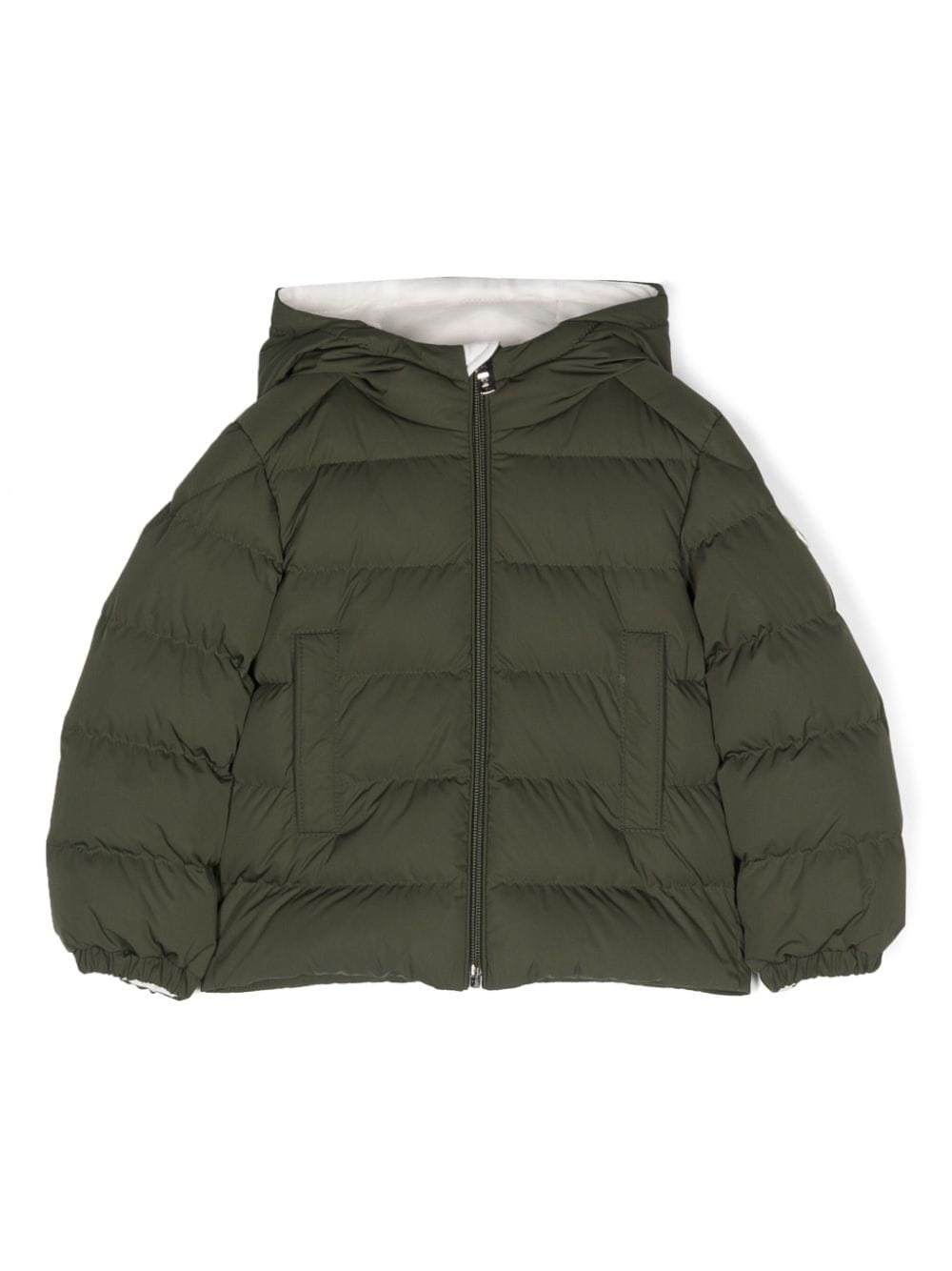 Moncler Enfant Gefütterte Jacke mit Logo-Patch - Grün von Moncler Enfant