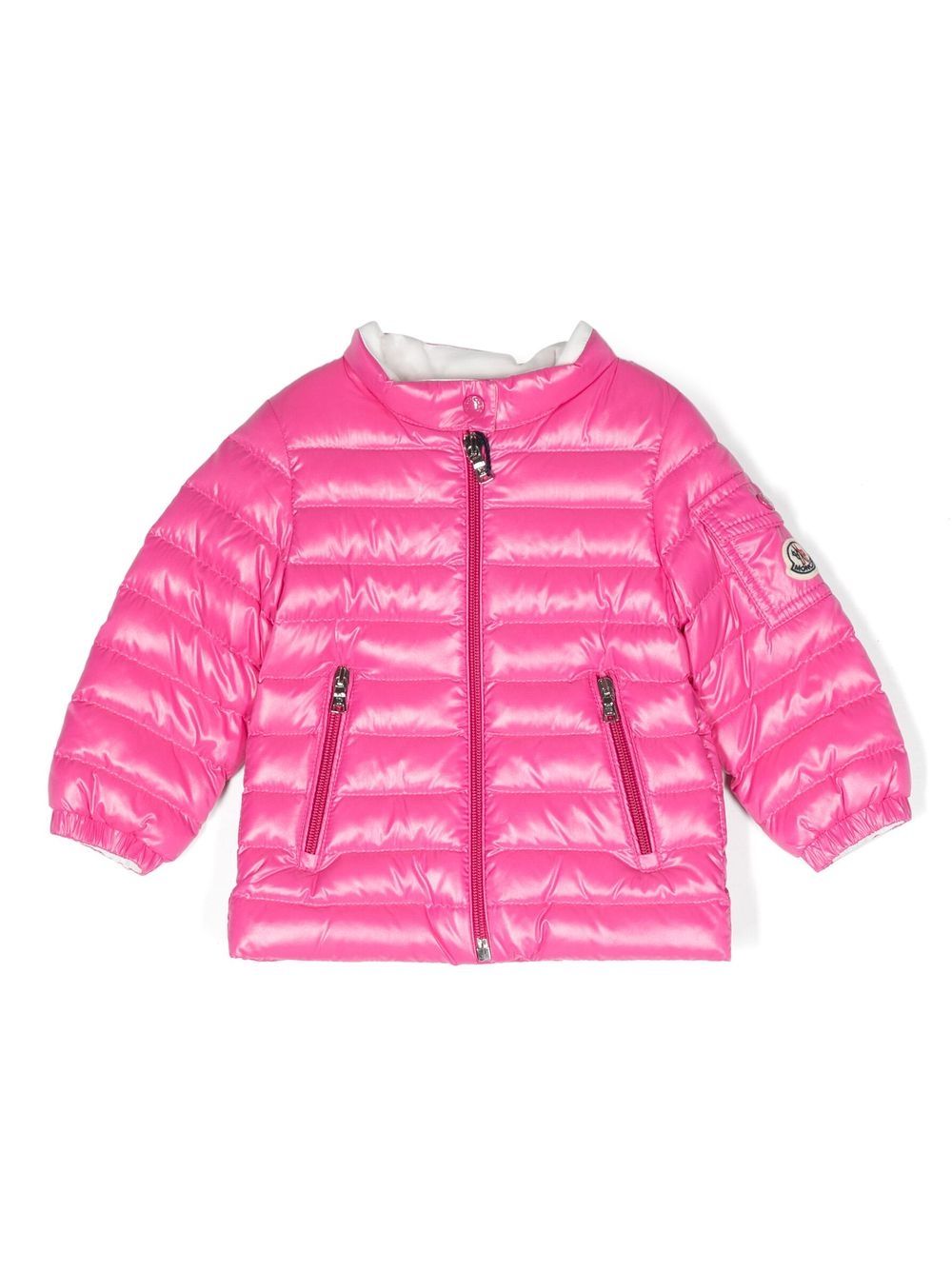 Moncler Enfant Gefütterte Jacke mit Logo-Patch - Rosa von Moncler Enfant