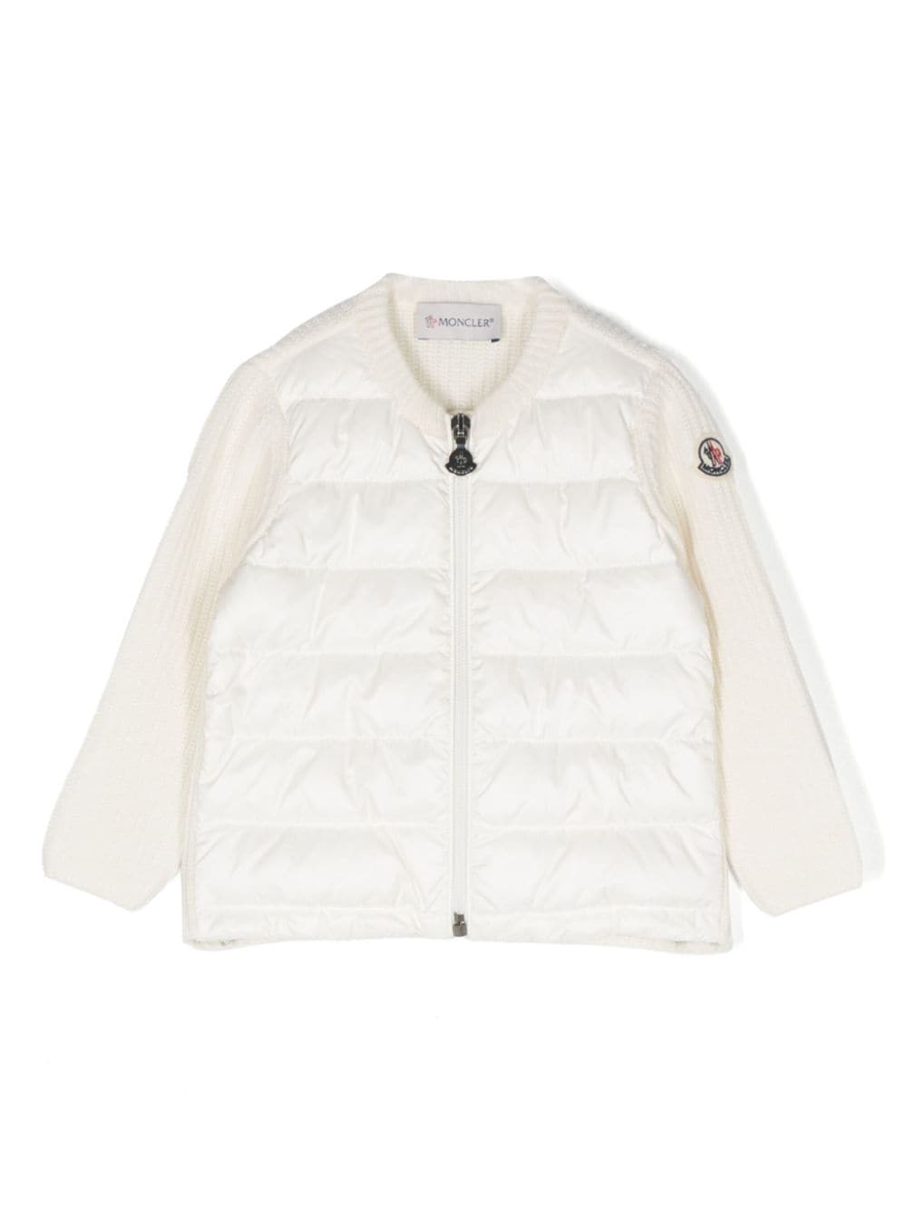 Moncler Enfant Gefütterte Jacke mit Logo-Patch - Weiß von Moncler Enfant