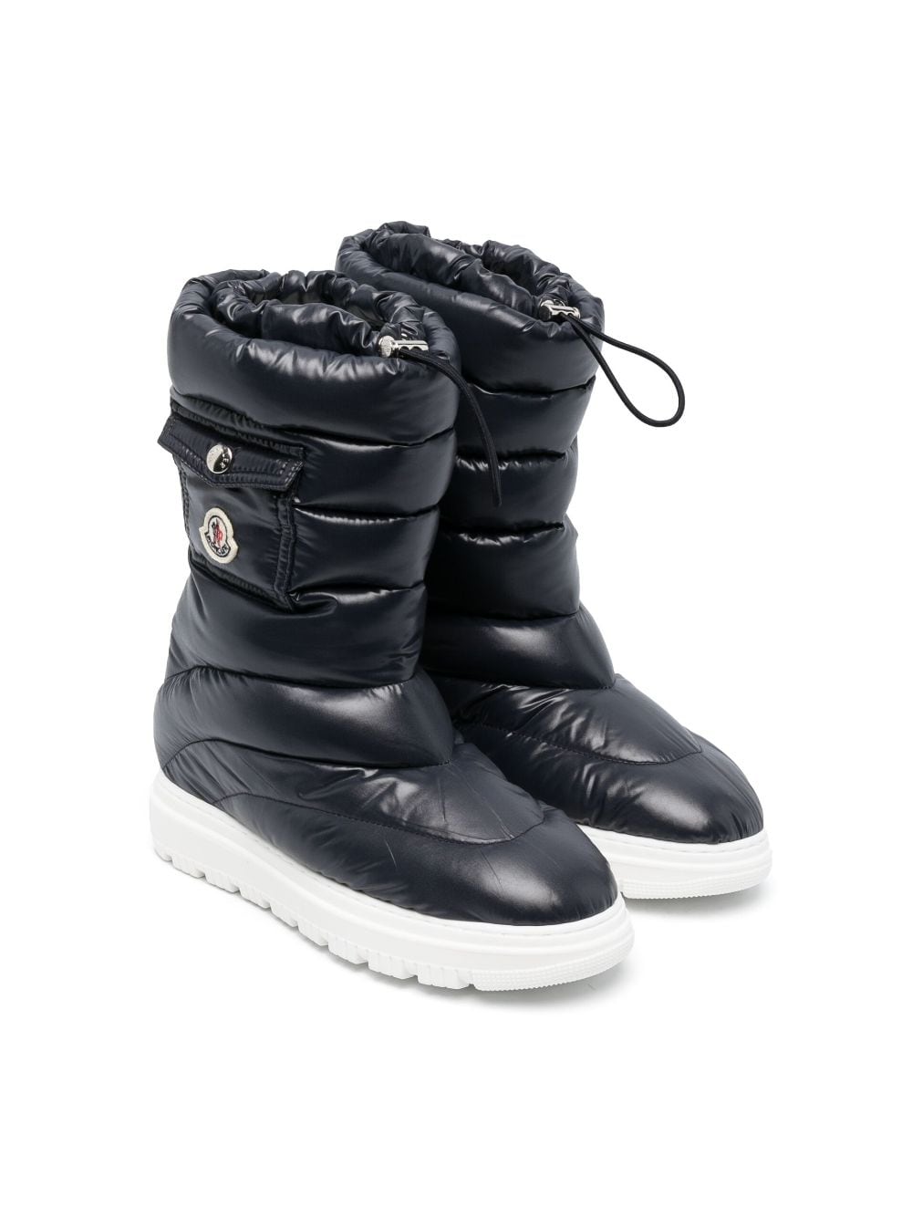 Moncler Enfant Gefütterte Schneestiefel mit Logo-Patch - Blau von Moncler Enfant