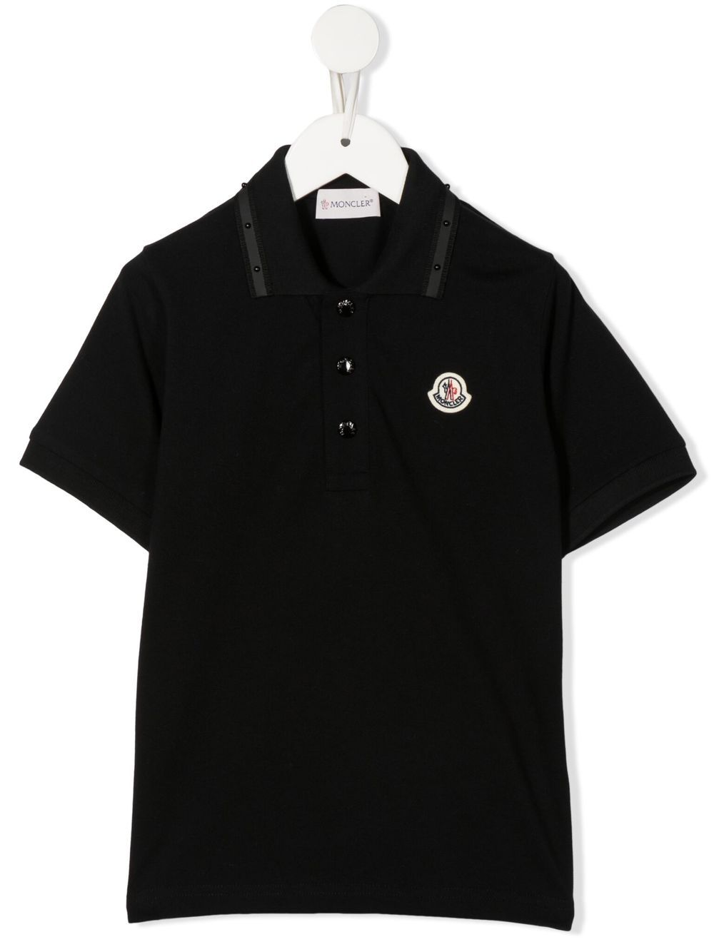 Moncler Enfant Poloshirt mit Logo-Patch - Schwarz von Moncler Enfant