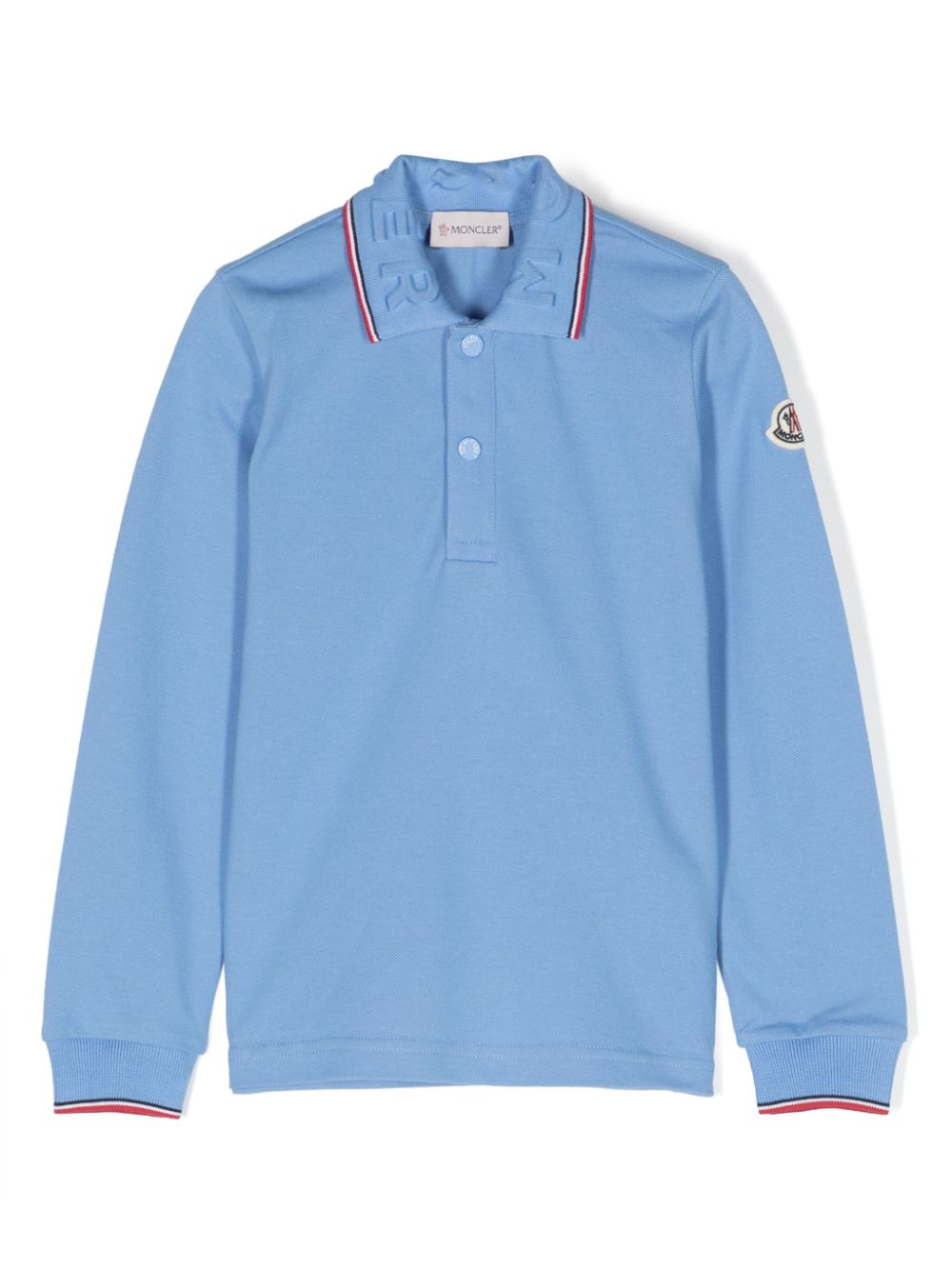 Moncler Enfant Poloshirt mit Logo-Patch - Blau von Moncler Enfant