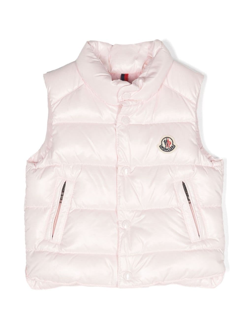 Moncler Enfant Steppweste mit Logo-Patch - Rosa von Moncler Enfant