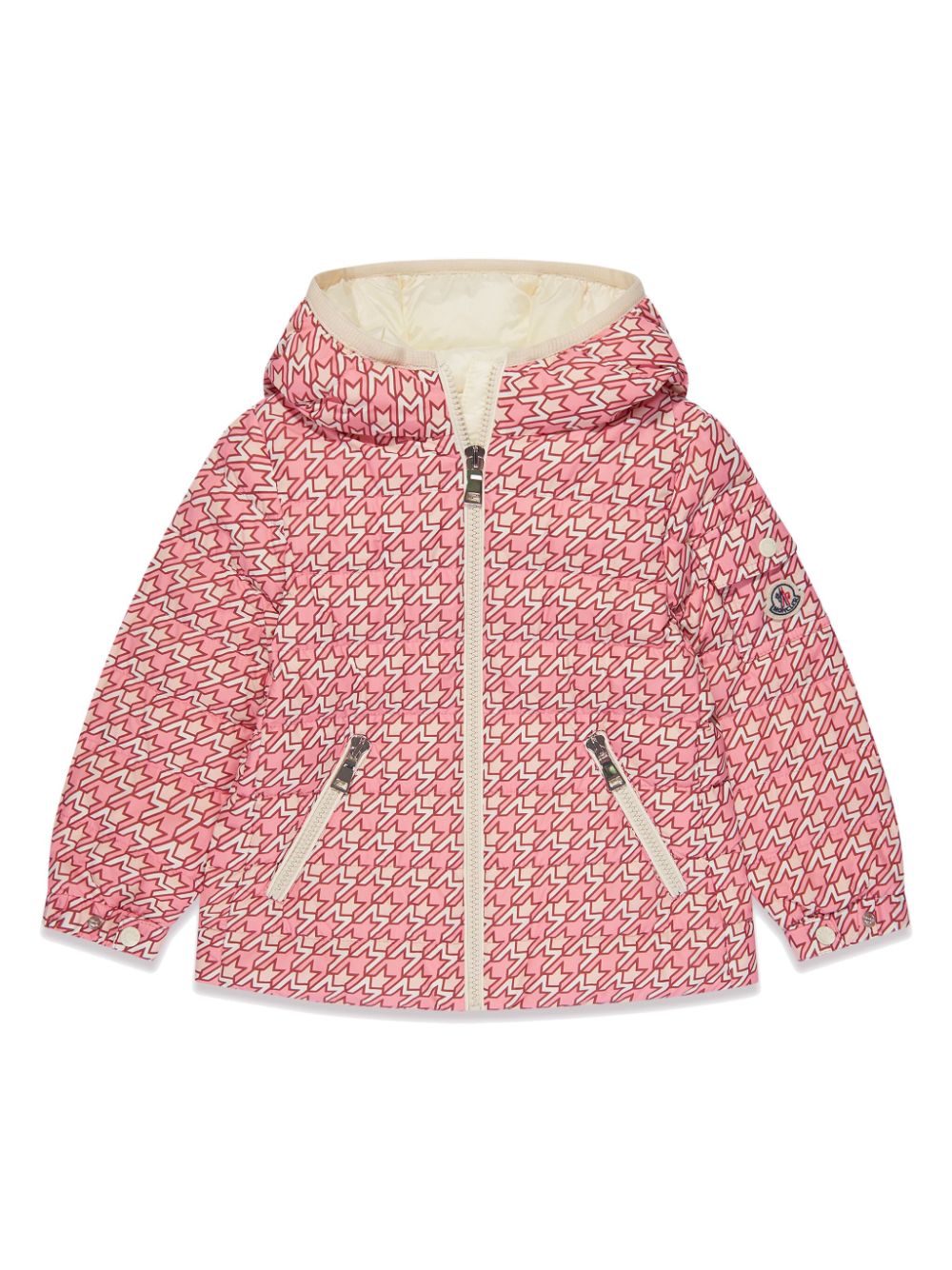 Moncler Enfant Kapuzenjacke mit Logo-Print - Rosa von Moncler Enfant