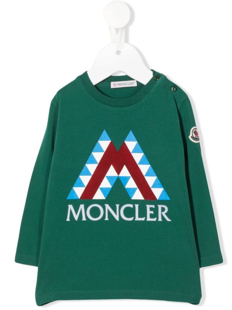 Moncler Enfant Langarmshirt mit Logo-Print - Grün von Moncler Enfant