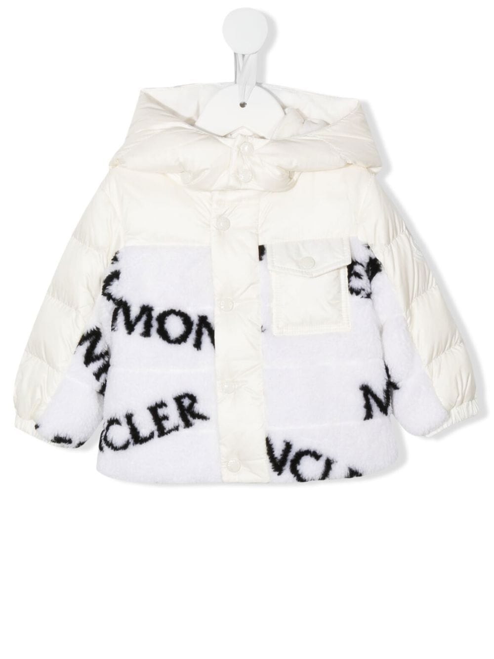 Moncler Enfant Daunenjacke mit Logo-Print - Weiß von Moncler Enfant