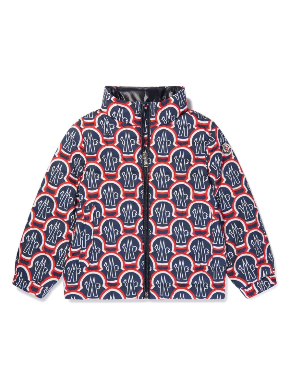 Moncler Enfant Gefütterte Jacke mit Logo-Print - Blau von Moncler Enfant