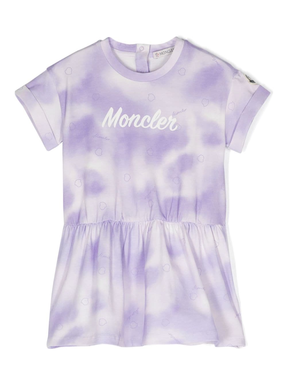 Moncler Enfant logo-print tie-dye dress - Violett von Moncler Enfant