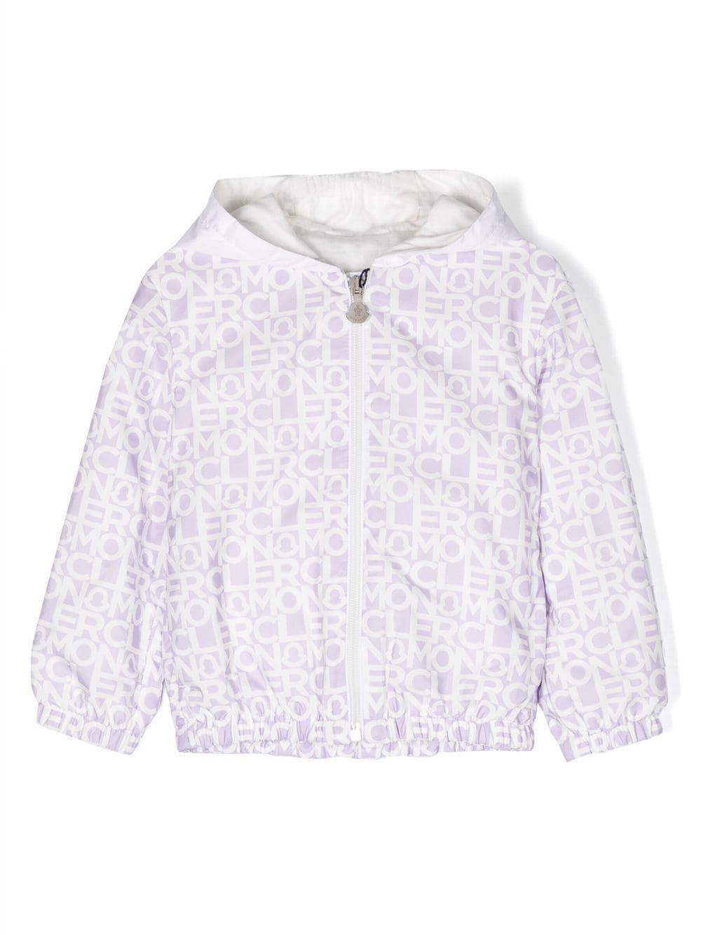 Moncler Enfant Kapuzenjacke mit Logo-Print - Violett von Moncler Enfant