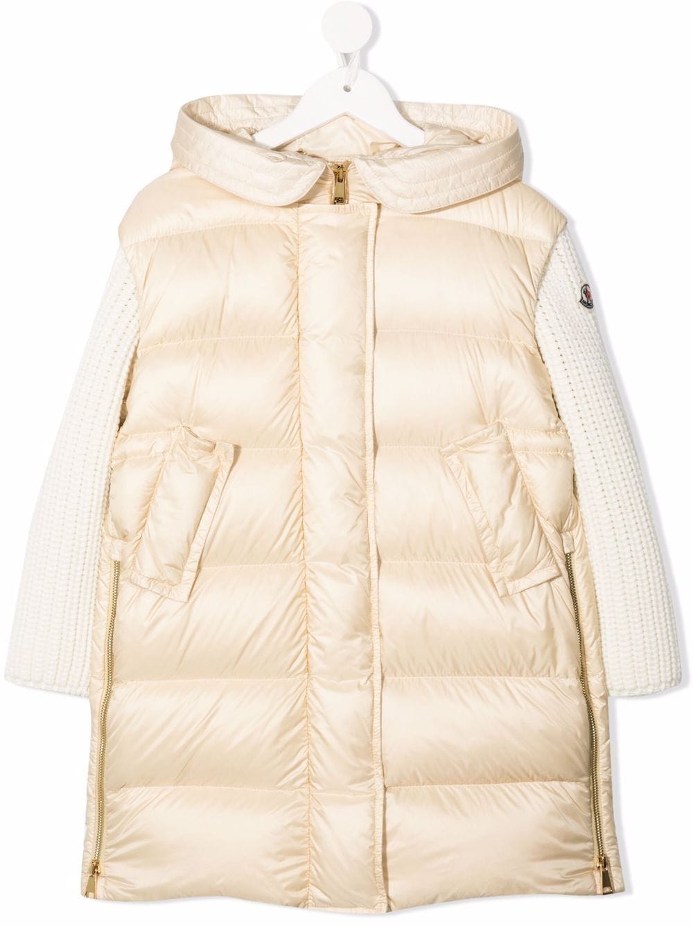 Moncler Enfant Langer Mantel mit gerippten Ärmeln - Nude von Moncler Enfant