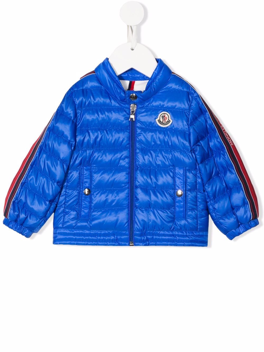 Moncler Enfant Gefütterte Jacke mit Logo-Patch - Blau von Moncler Enfant