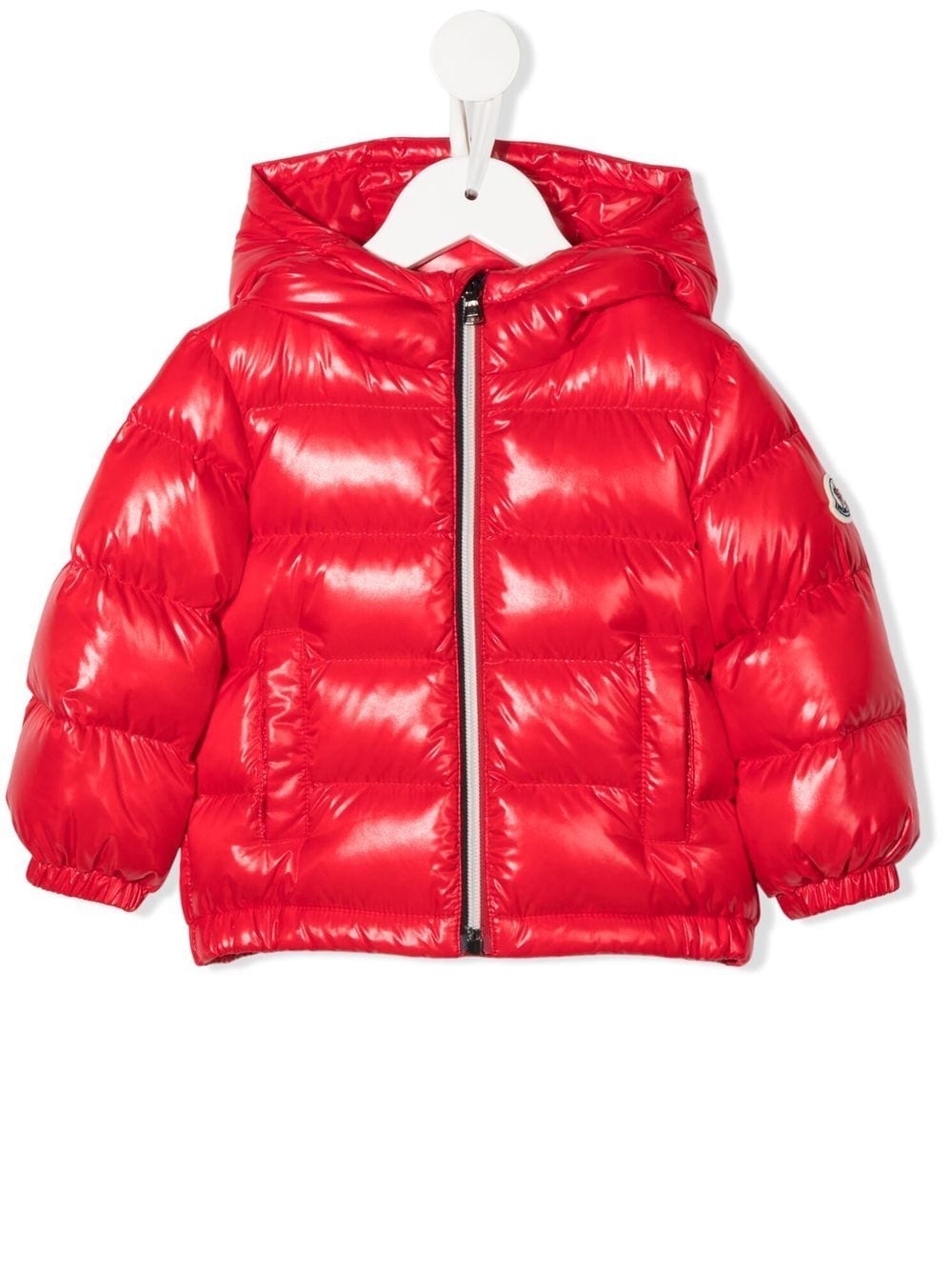 Moncler Enfant Daunenjacke mit Patch - Rot von Moncler Enfant