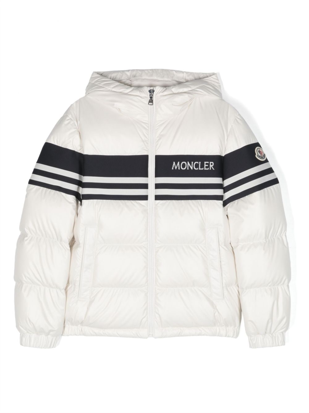 Moncler Enfant Gefütterte Jacke mit Streifen - Weiß von Moncler Enfant