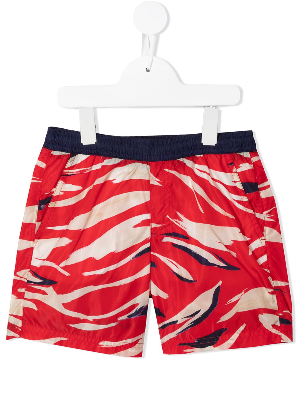 Moncler Enfant Badeshorts mit Tigerstreifen - Rot von Moncler Enfant