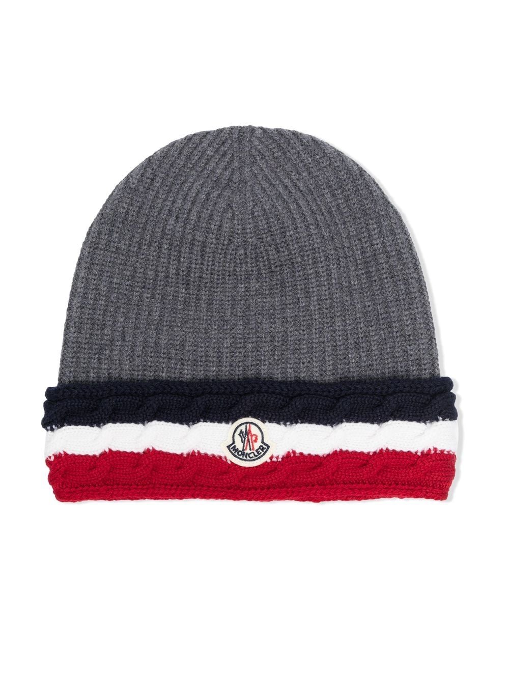 Moncler Enfant Mütze mit Logo-Patch - Grau von Moncler Enfant