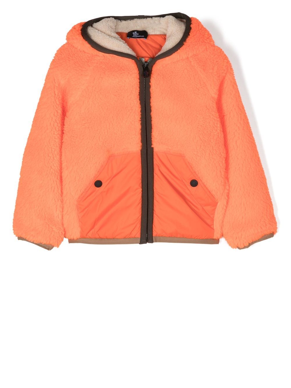 Moncler Enfant Kapuzenjacke mit Fleece-Futter - Orange von Moncler Enfant