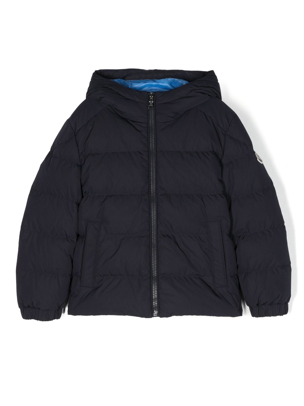 Moncler Enfant Gefütterte Jacke mit Logo-Patch - Blau von Moncler Enfant