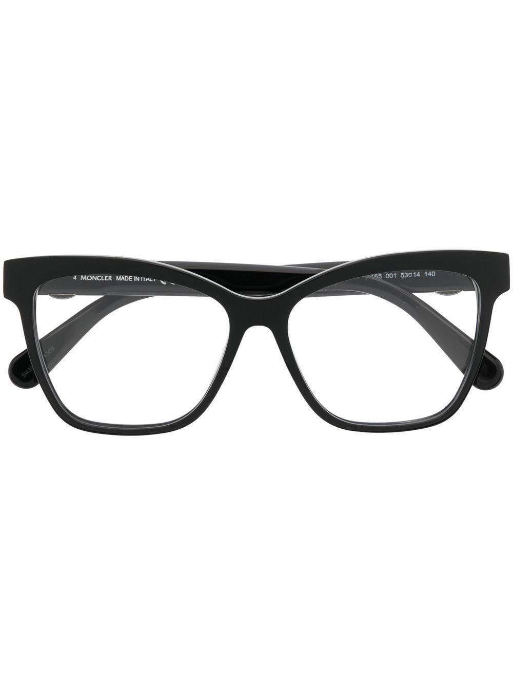 Moncler Eyewear Brille mit Logo-Schild - Schwarz von Moncler Eyewear