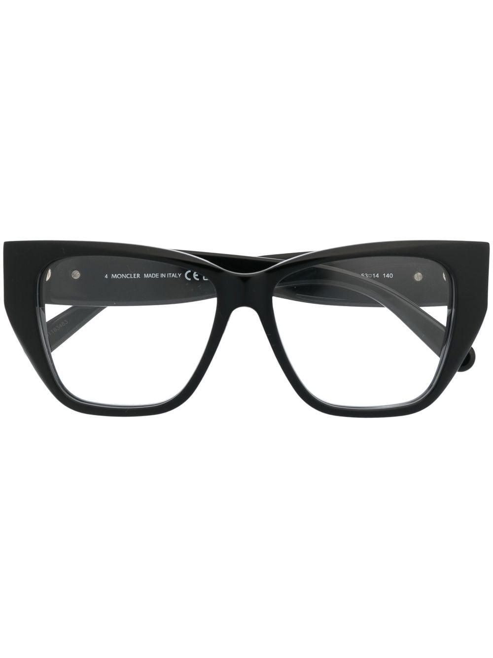 Moncler Eyewear Brille mit Logo-Schild - Schwarz von Moncler Eyewear