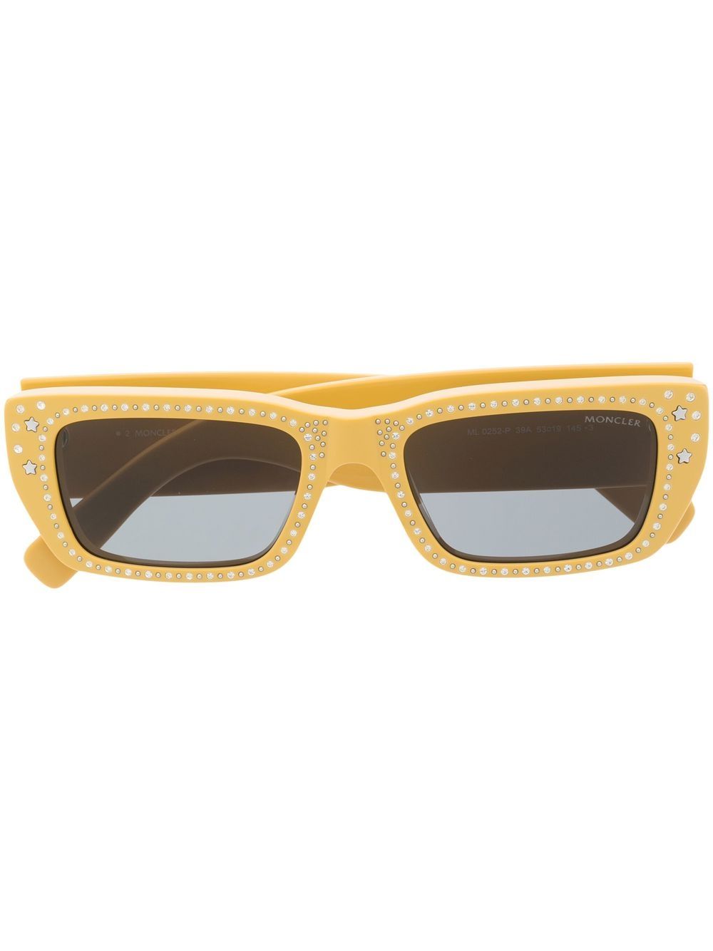 Moncler Eyewear x Palm Angels eckige Sonnenbrille - Gelb von Moncler Eyewear