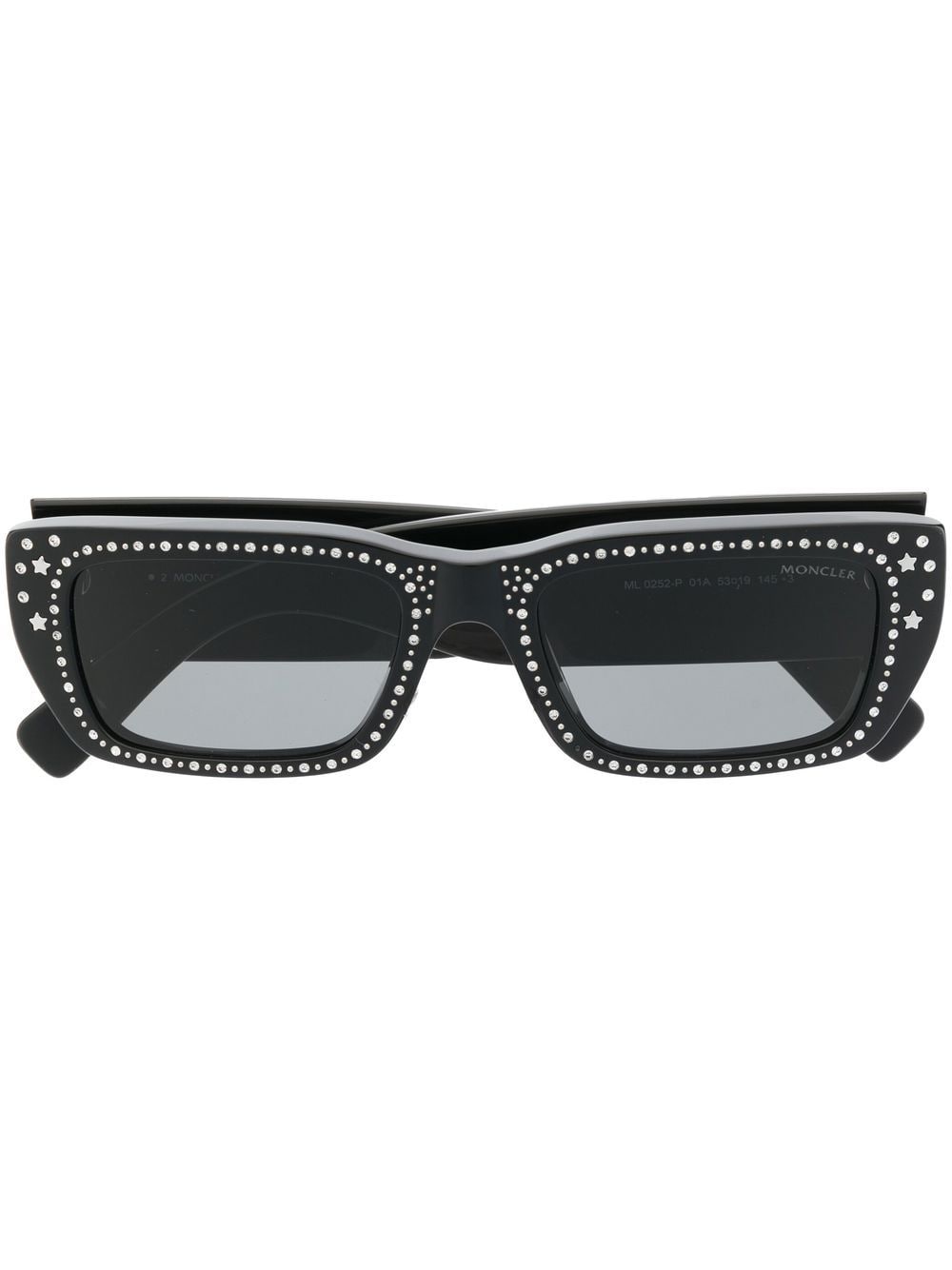 Moncler Eyewear x Palm Angels eckige Sonnenbrille - Schwarz von Moncler Eyewear