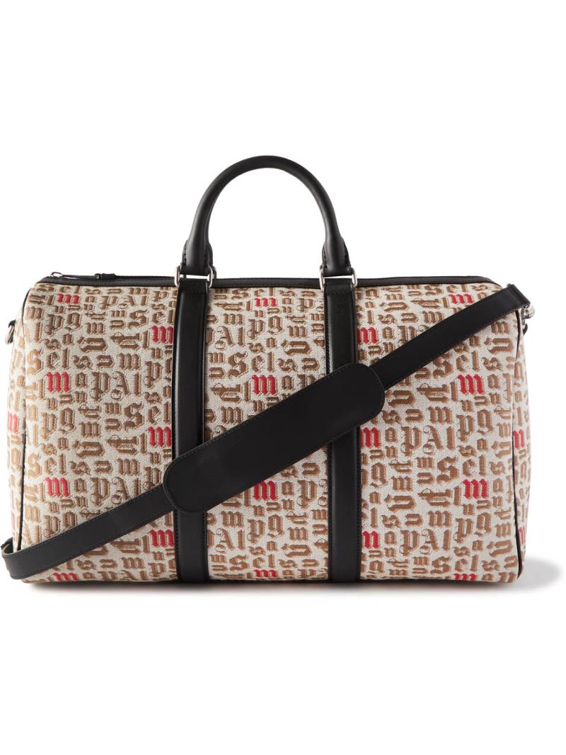 Moncler Genius - 8 Moncler Palm Angels Leather-Trimmed Logo-Jacquard Weekend Bag - Men - Neutrals Moncler Genius - 8 Moncler Palm Angels Leather-Trimmed Logo-Jacquard Weekend Bag - Men - Neutrals von Moncler Genius
