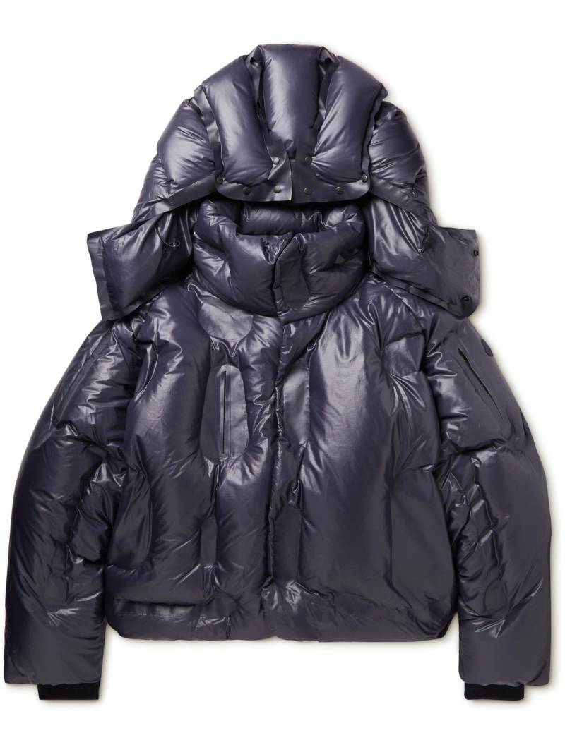 Moncler Genius - Dingyun Zhang Klolk Logo-Appliquéd Quilted Shell Hooded Down Jacket - Men - Blue - 00 von Moncler Genius
